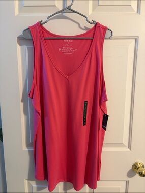 torrid Hot Pink Sleeveless V-Neck Tank